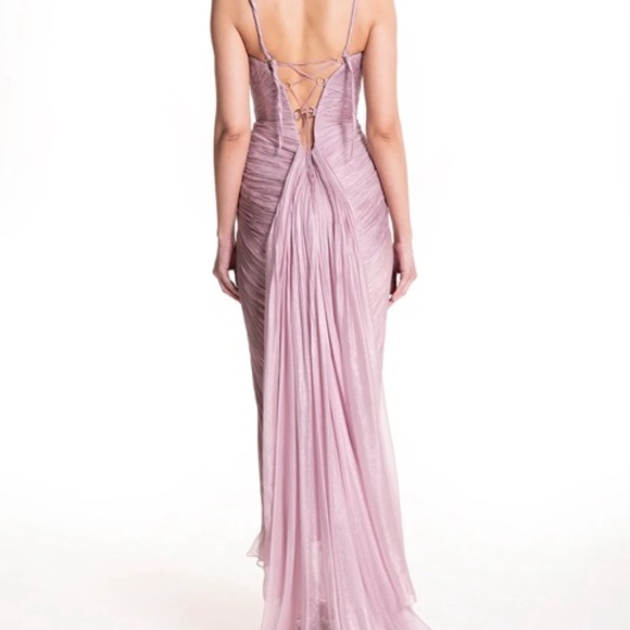 Maria Lucia Hohan “Corinna” Strapless Pleated Gown – Blush Pink – Size US 8 - Picture 4 of 10